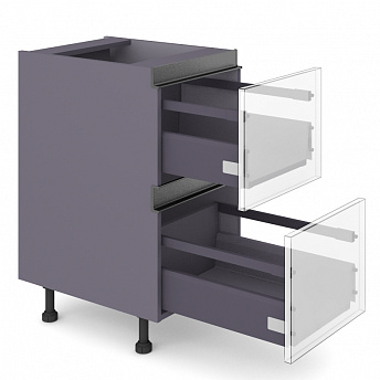 Тумба напольная hi-tech 60 см 2 ящика Премиум - фото